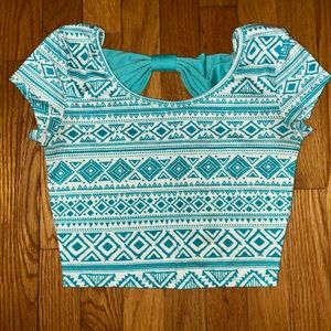 Size small used Charlotte Russe crop top with bow on back side!! Good condition!